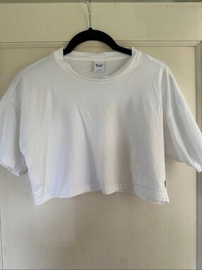 TNA Aritzia White Cropped Boxy Tee